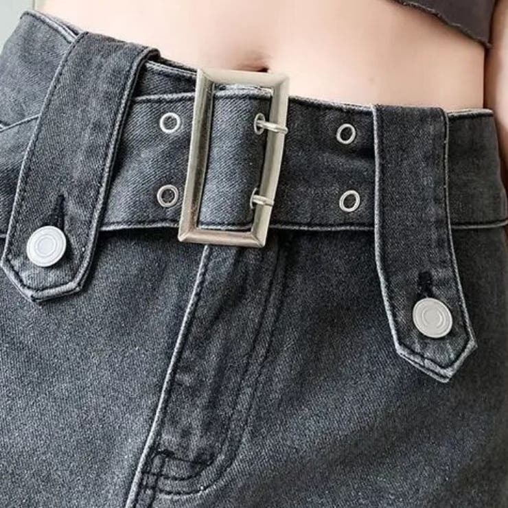 ベルト付きスカート 韓国 デニム ミニ丈 Y2K 海外ガール カジュアル | sevens | 詳細画像8 