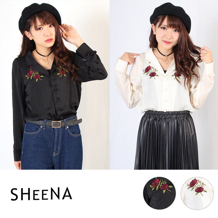 胸花刺繍シャツ 秋 冬 トップス シャツ ブラウス パジャマシャツ 品番 Shnw Sheena シーナ のレディースファッション通販 Shoplist ショップリスト