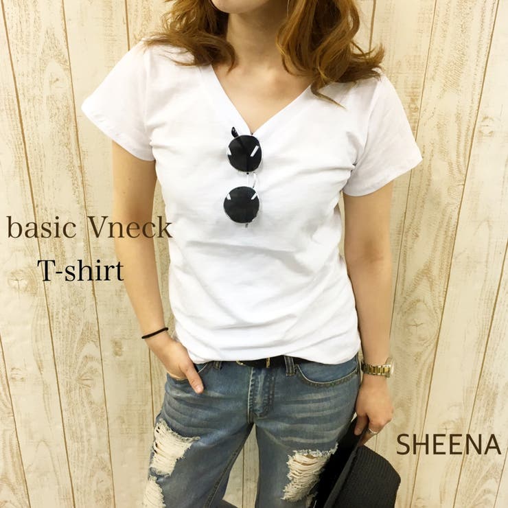 ベーシックvネックtシャツ 春 夏 Tシャツ トップス Vネック 品番 Shnw Sheena シーナ のレディース ファッション通販 Shoplist ショップリスト