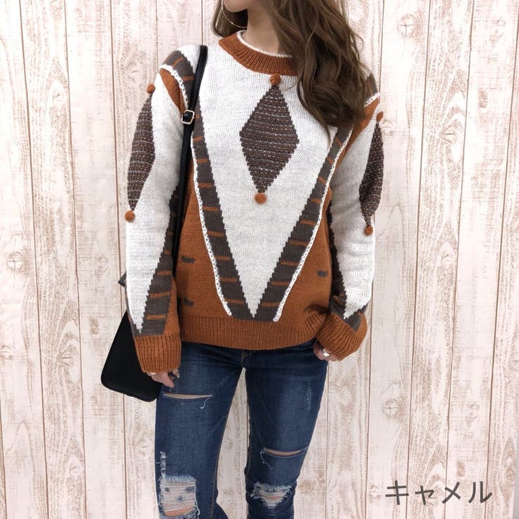 V切替ボヘミアンニット 秋 冬 ニット トップス ボヘミアン 品番 Shnw Sheena シーナ のレディースファッション 通販 Shoplist ショップリスト