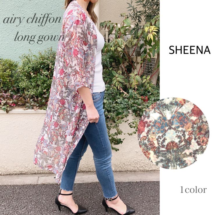 5分袖シフォンロングガウン 春 夏 品番 Shnw Sheena シーナ のレディースファッション通販 Shoplist ショップリスト