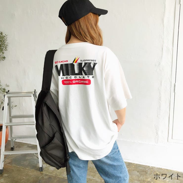 MILKYプリントルーズTシャツ 春 夏[品番：SHNW0002139]｜SHEENA