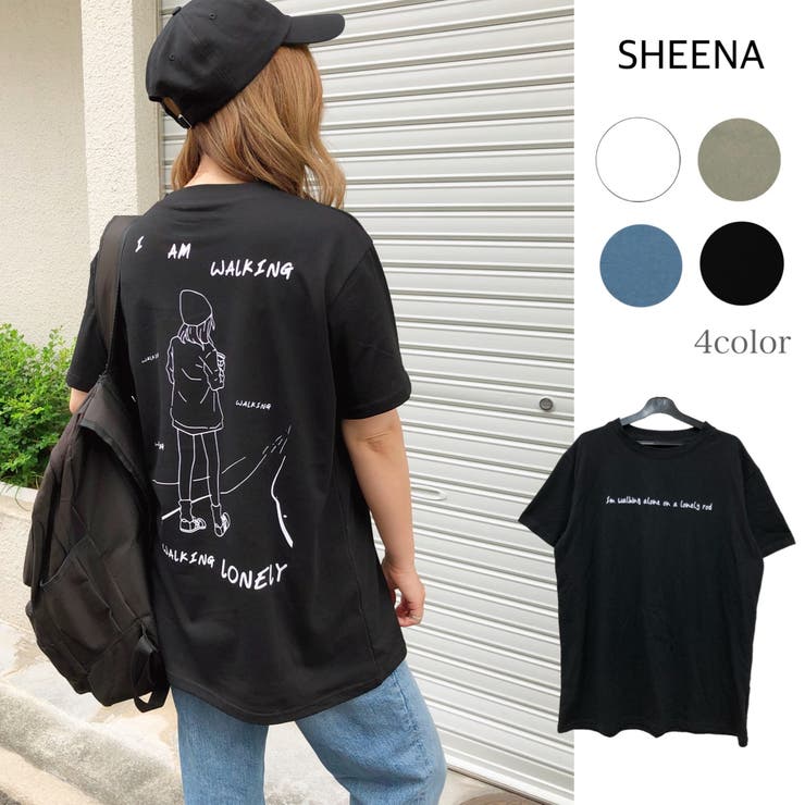 バックwalkingイラストプリントtシャツ 春 夏 品番 Shnw Sheena シーナ のレディースファッション通販 毎日送料無料 Shoplist ショップリスト