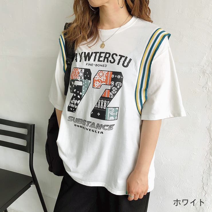 レイヤード風ペイズリーナンバリングルーズtシャツ 春 夏 品番 Shnw Sheena シーナ のレディースファッション通販 Shoplist ショップリスト