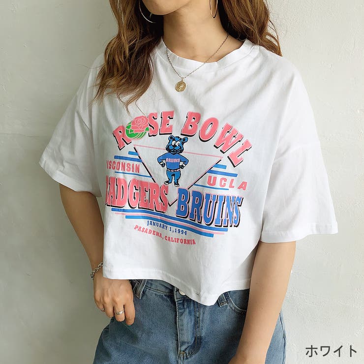 アメカジ風プリントショートTシャツ 春 夏[品番：SHNW0003435]｜SHEENA