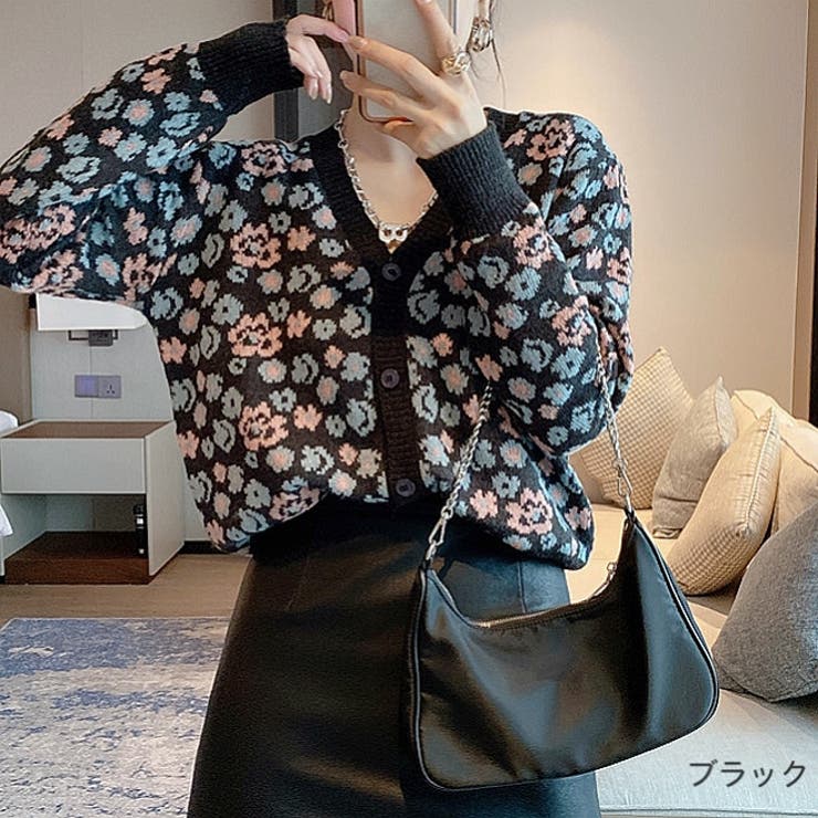 花柄vネックニットカーディガン 秋 冬 品番 Shnw0003789 Sheena シーナ のレディースファッション通販 Shoplist ショップリスト