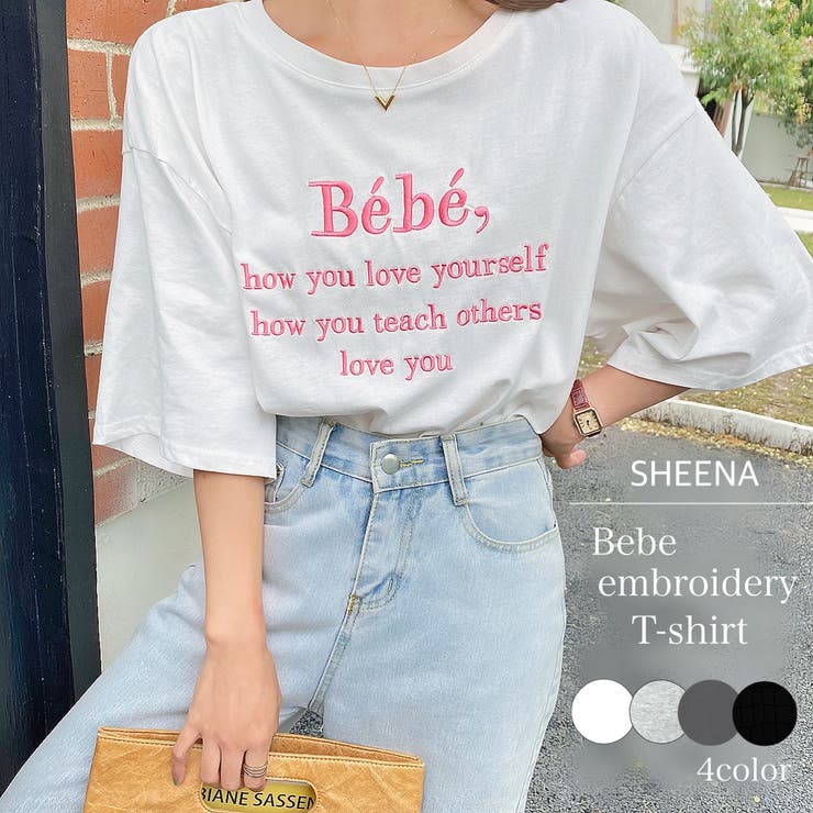 Bebeカラー刺しゅうtシャツ 春夏 韓国ファッション 品番 Shnw Sheena シーナ のレディースファッション 通販 Shoplist ショップリスト