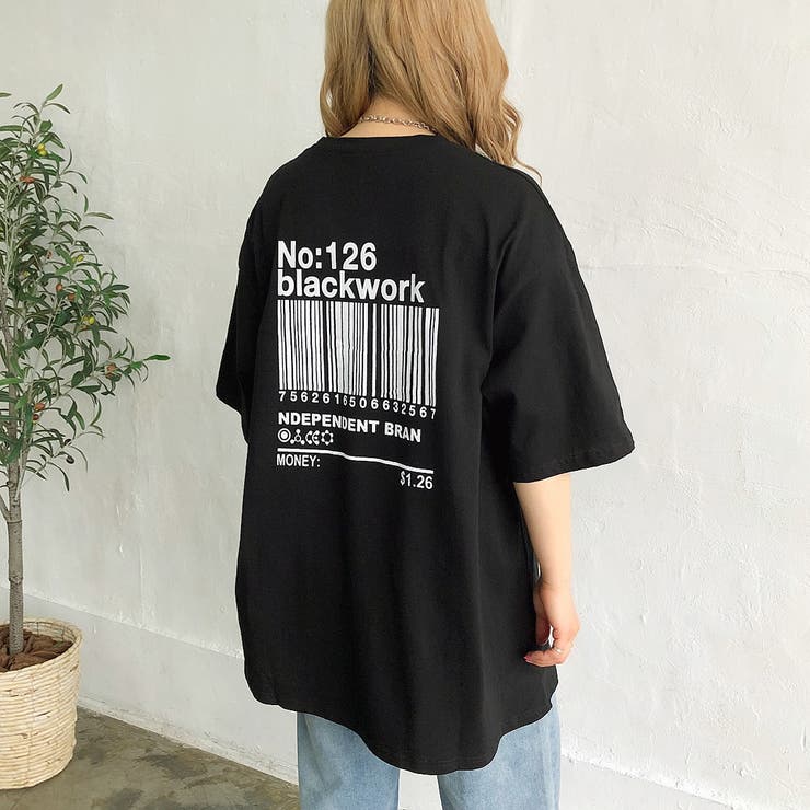 バックプリントルーズTシャツ 春夏 韓国ファッション[品番