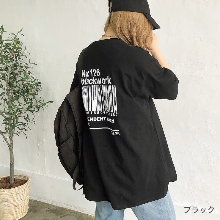 バックプリントルーズTシャツ 春夏 韓国ファッション[品番