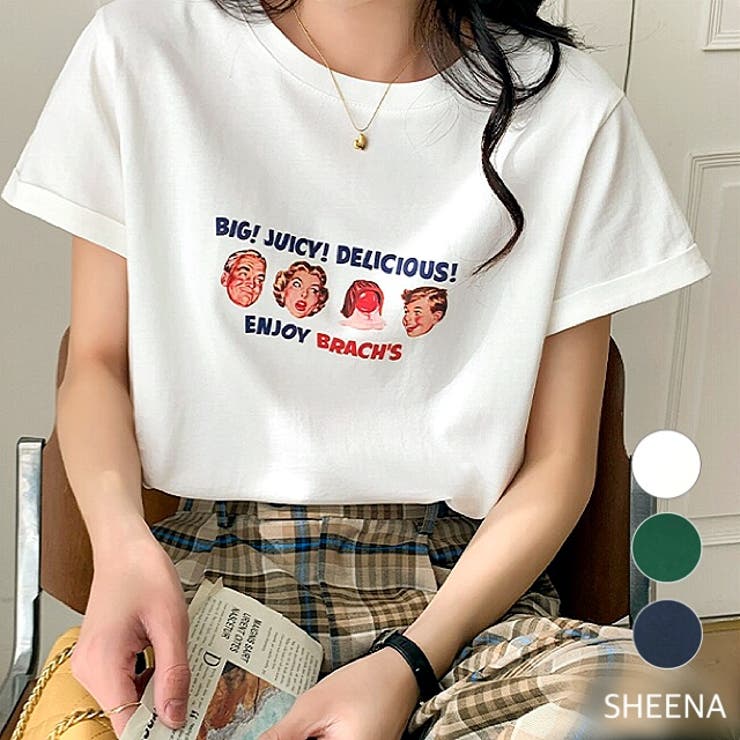 アメリカンレトロプリントtシャツ 春夏 韓国ファッション 品番 Shnw Sheena シーナ のレディースファッション 通販 Shoplist ショップリスト