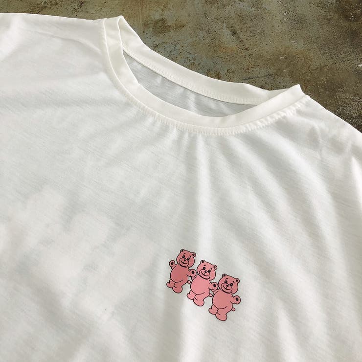 バックミニbearプリントルーズTシャツ 春 夏 | SHEENA  | 詳細画像11 