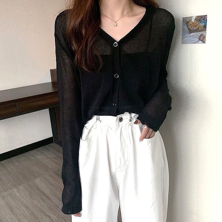 クロップド丈サマーニットカーディガン 夏 韓国ファッション | SHEENA  | 詳細画像35 