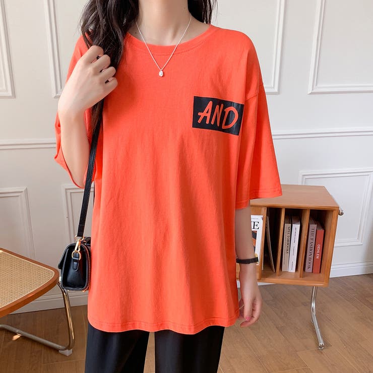 【保障できる】 MIXロゴバックプリントルーズTシャツ 春 夏[品番：SHNW0007211 トップス