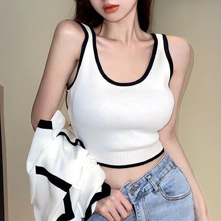 バイカラー半袖サマーニットアンサンブル 夏 韓国 | SHEENA  | 詳細画像6 