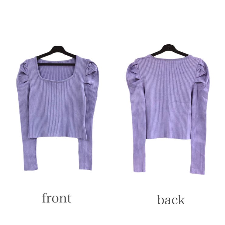 冬物 トップス 8点 スクエアネックボリュームショルダーニットトップス 秋 冬[品番