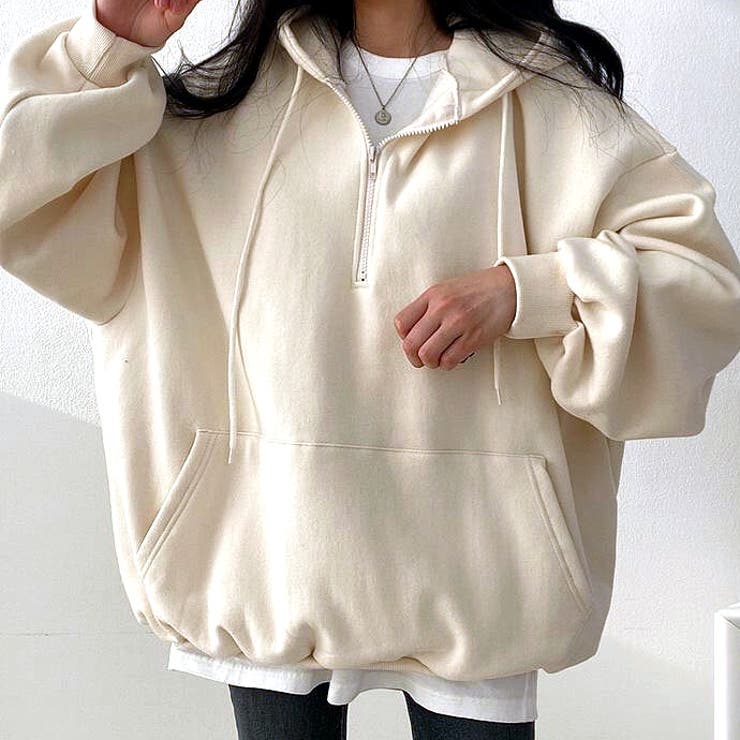 裏起毛ボリュームスリーブハーフジップトップス 秋 冬 | SHEENA  | 詳細画像14 