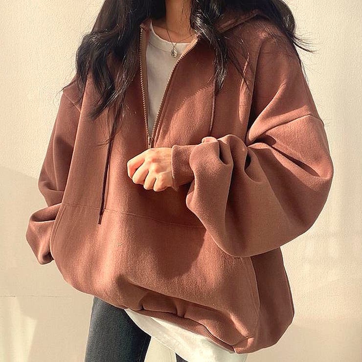 裏起毛ボリュームスリーブハーフジップトップス 秋 冬 | SHEENA  | 詳細画像20 