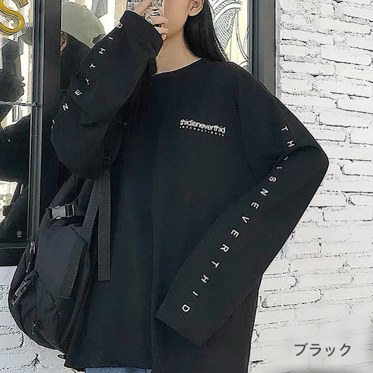 ブラック | ロゴスリーブロンT 春 秋 | SHEENA 