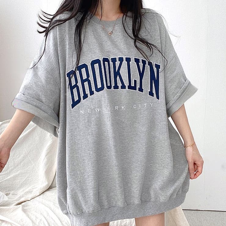 グレー | BROOKLYNプリントオーバーＴシャツ 春 夏 | SHEENA 