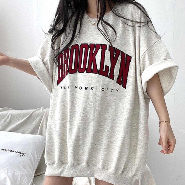 ライトグレー | BROOKLYNプリントオーバーＴシャツ 春 夏 | SHEENA 