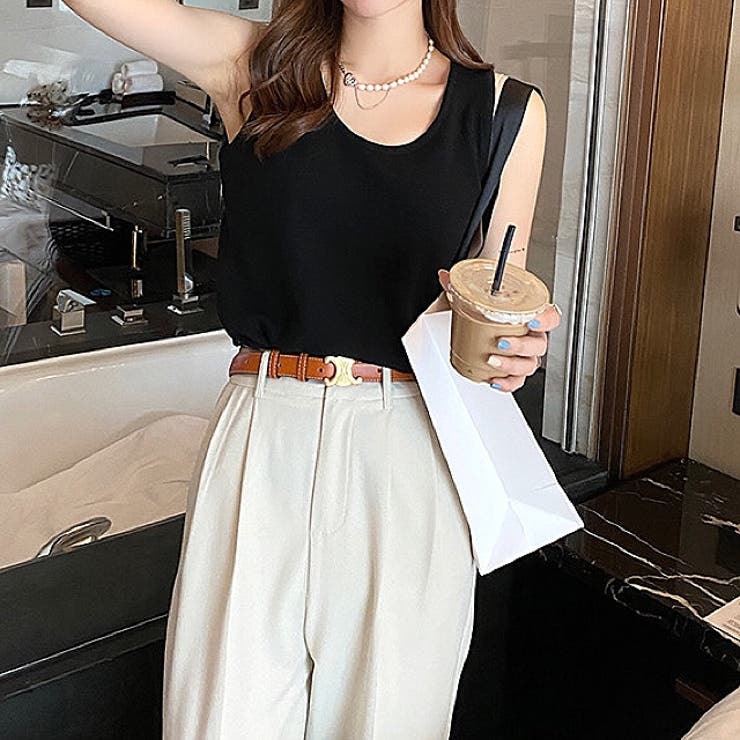 【GALENA】がレナ♡今季　キャミドッキング　トップス　今季配信 とにかくさらっと涼しい]レース付きタンクトップ: 下着
