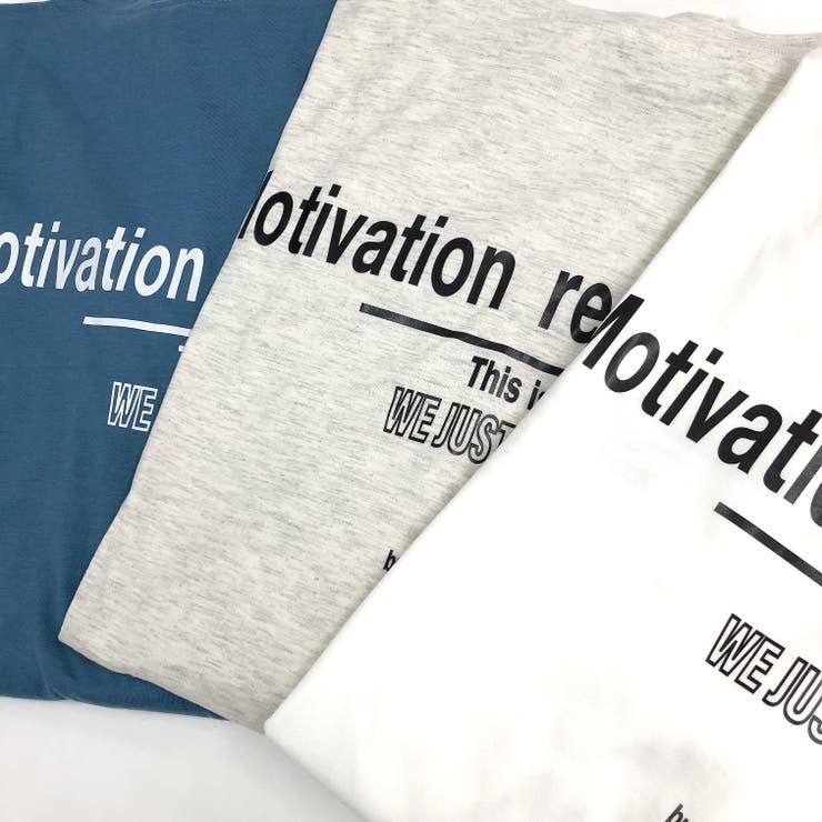 ホワイト】MotivationロゴプリントオーバーサイズＴシャツ 春 夏[品番