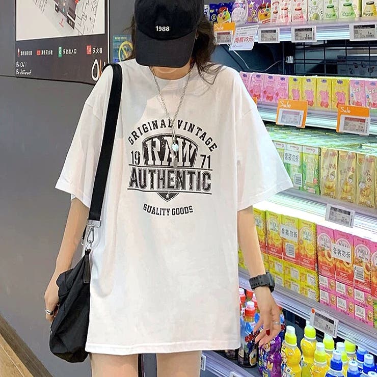 AUTHENTICロゴオーバーサイズTシャツ 春 夏[品番：SHNW0009614
