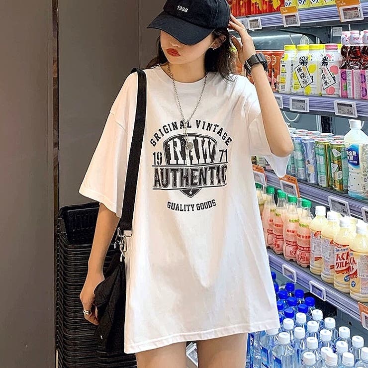 AUTHENTICロゴオーバーサイズTシャツ 春 夏[品番：SHNW0009614