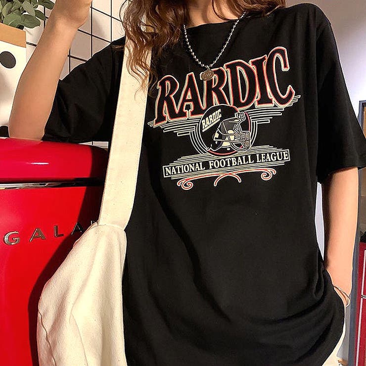 ブラック】RARDICロゴオーバーサイズＴシャツ 春 夏[品番：SHNW0009615