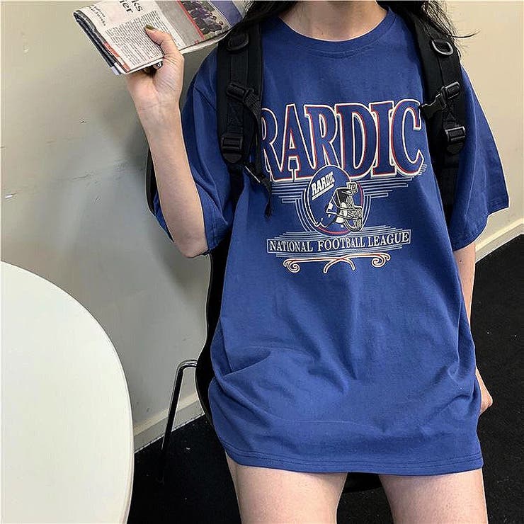 ネイビー】RARDICロゴオーバーサイズＴシャツ 春 夏[品番：SHNW0009615