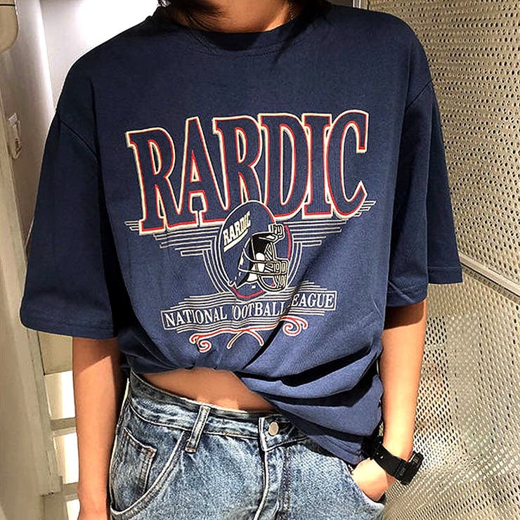 ネイビー】RARDICロゴオーバーサイズＴシャツ 春 夏[品番：SHNW0009615