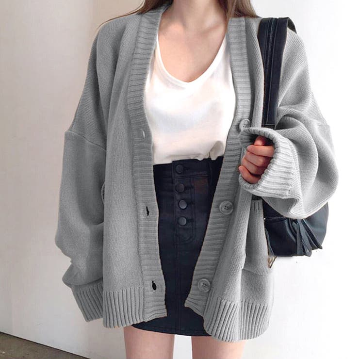 グレー | ソフトタッチニットカーディガン 秋 冬 | SHEENA 