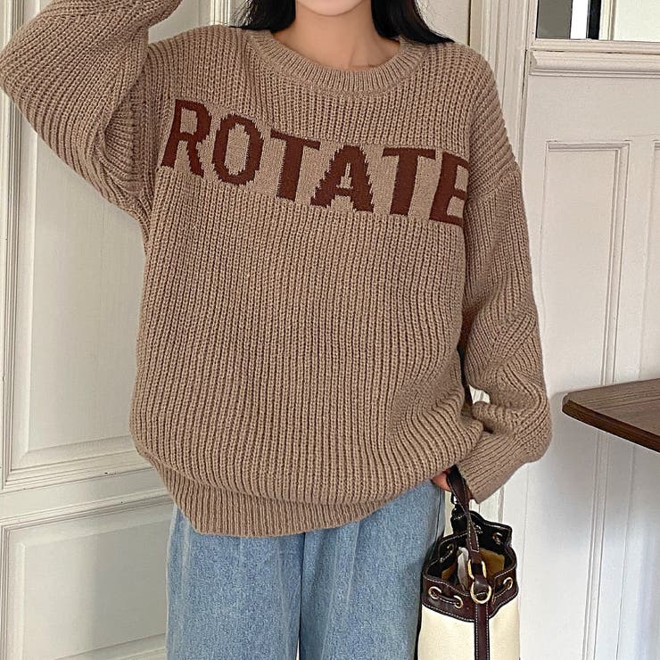 ROTATEロゴふんわりニットプルオーバー 秋 冬[品番：SHNW0010018 