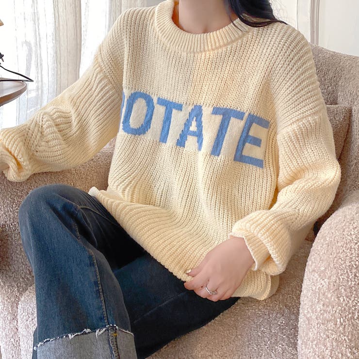 ROTATEロゴふんわりニットプルオーバー 秋 冬[品番：SHNW0010018