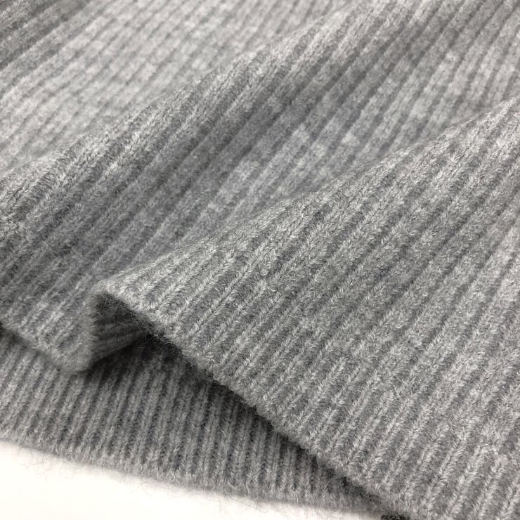 ダブルジップリブ編みニットトップス 秋 冬[品番：SHNW0010020