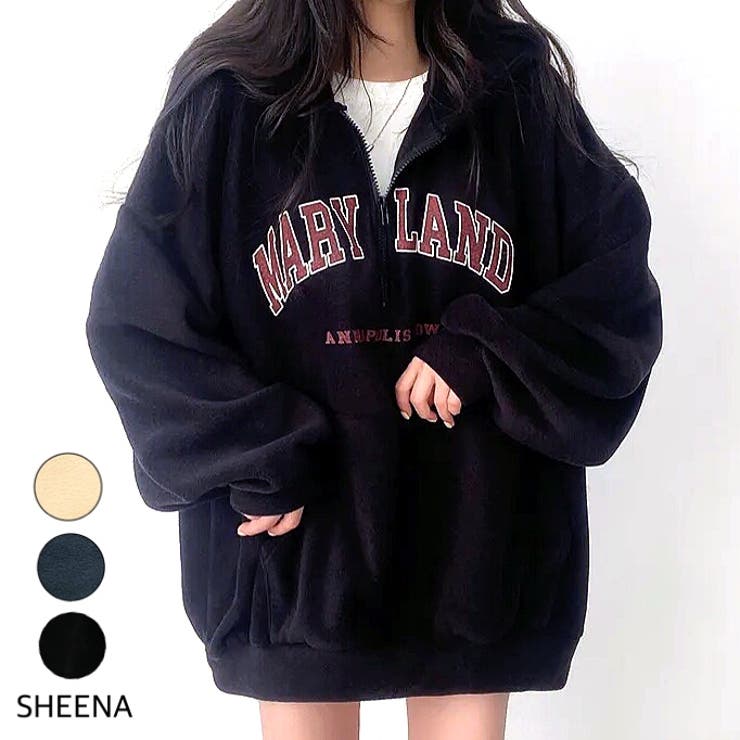 刺しゅうロゴボアハーフジッププルオーバー 秋 冬[品番：SHNW0010088