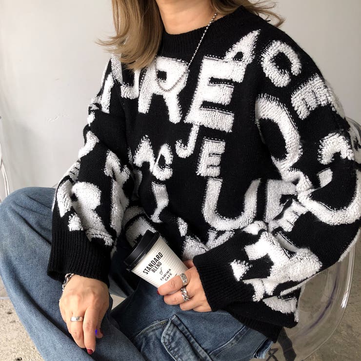 もこもこアルファベットニットプルオーバー 秋 冬 | SHEENA  | 詳細画像13