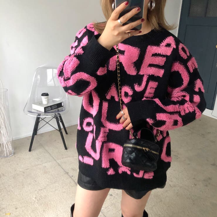 もこもこアルファベットニットプルオーバー 秋 冬 | SHEENA  | 詳細画像24