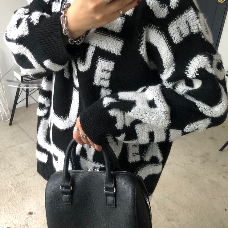 もこもこアルファベットニットプルオーバー 秋 冬 | SHEENA  | 詳細画像5