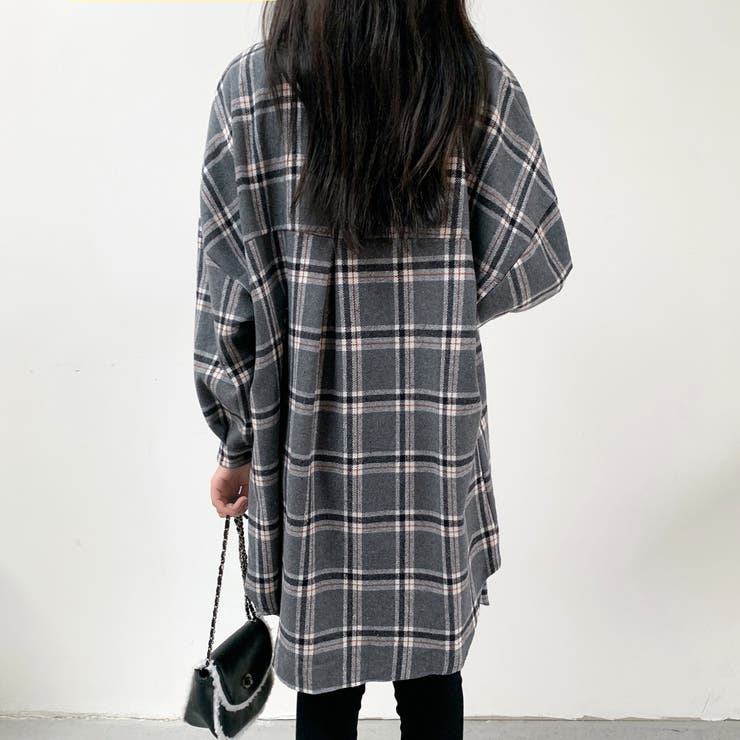 起毛ロングチェックシャツ 秋 冬[品番：SHNW0010245]｜SHEENA （シーナ