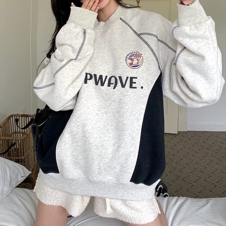 POPWAVEロゴスポーティールーズトレーナー 春 秋 | SHEENA  | 詳細画像2 
