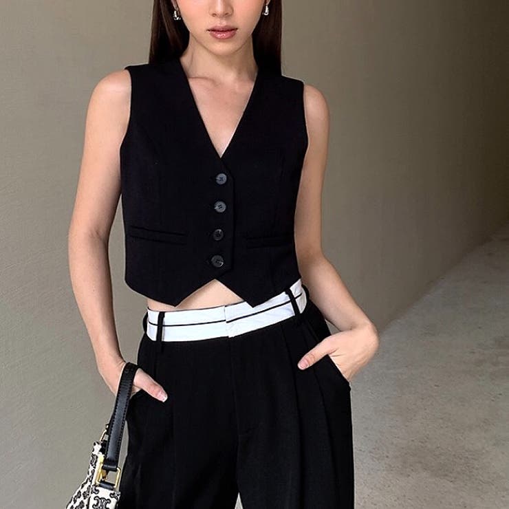 SaturdayClub ジャンプスーツ フロントボタン Vネック 税込み セール】Front Zip V Neck Jumpsuit/Vネックジャンプスーツ