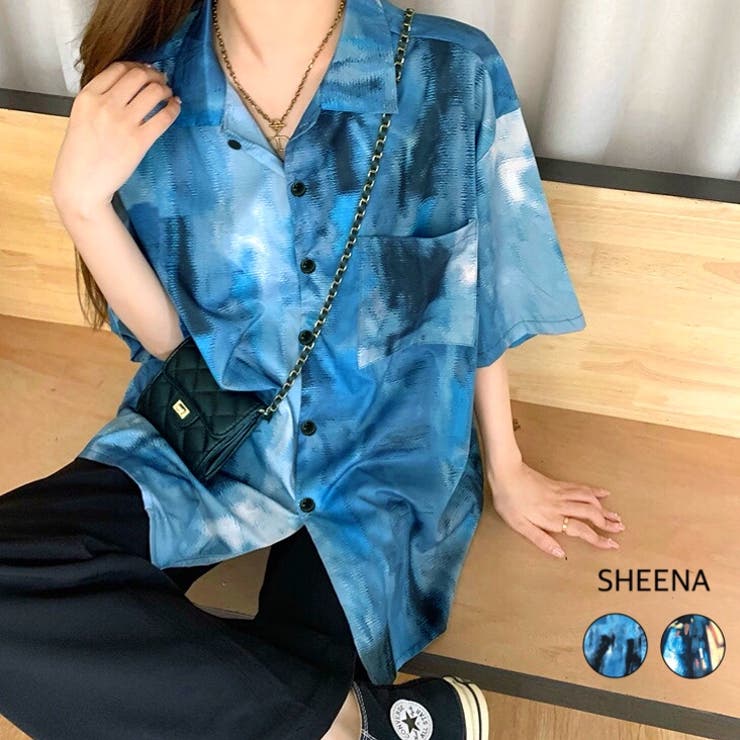 ニュアンス柄半袖シャツ 春 夏[品番：SHNW0010935]｜SHEENA （シーナ 