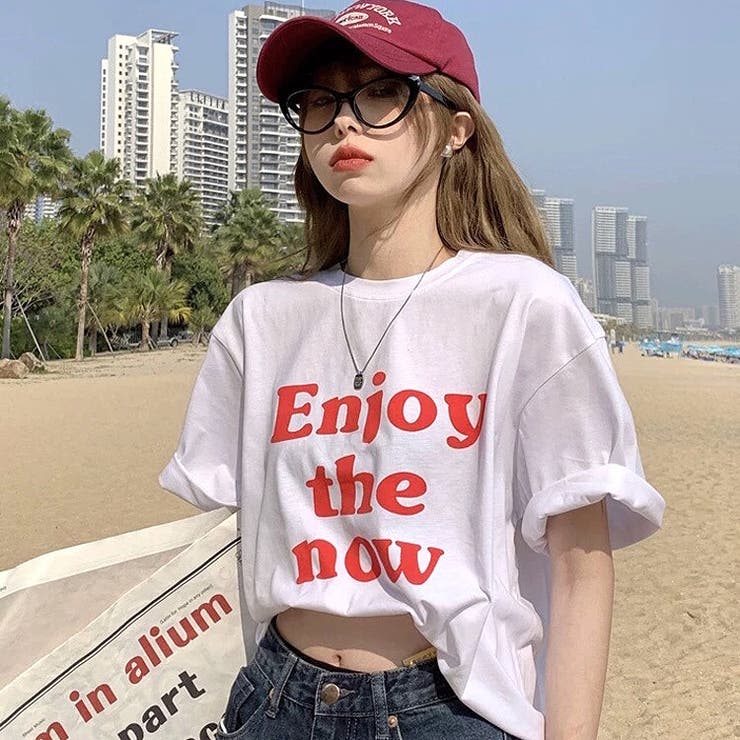 tシャツ 安い enjoyロゴ レディース