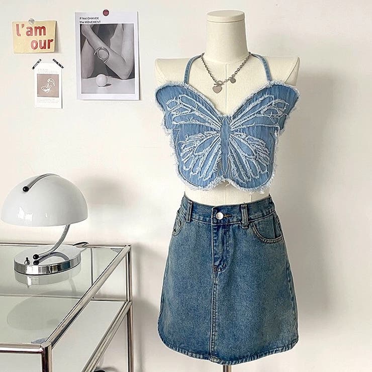 バタフライデニムビスチェ 春 夏[品番：SHNW0011221]｜SHEENA （シーナ