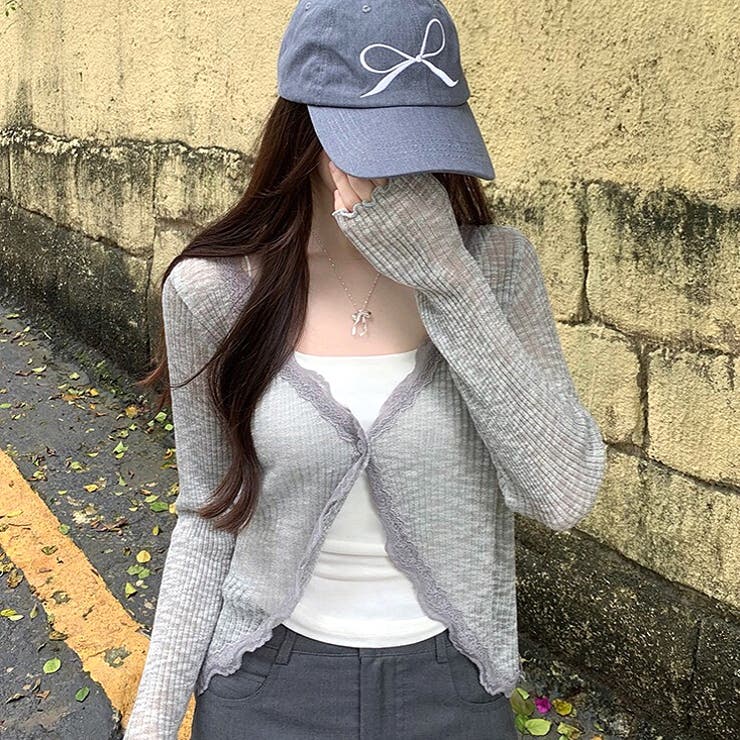 レースアクセントシアーカーディガン 春 夏 | SHEENA  | 詳細画像15 