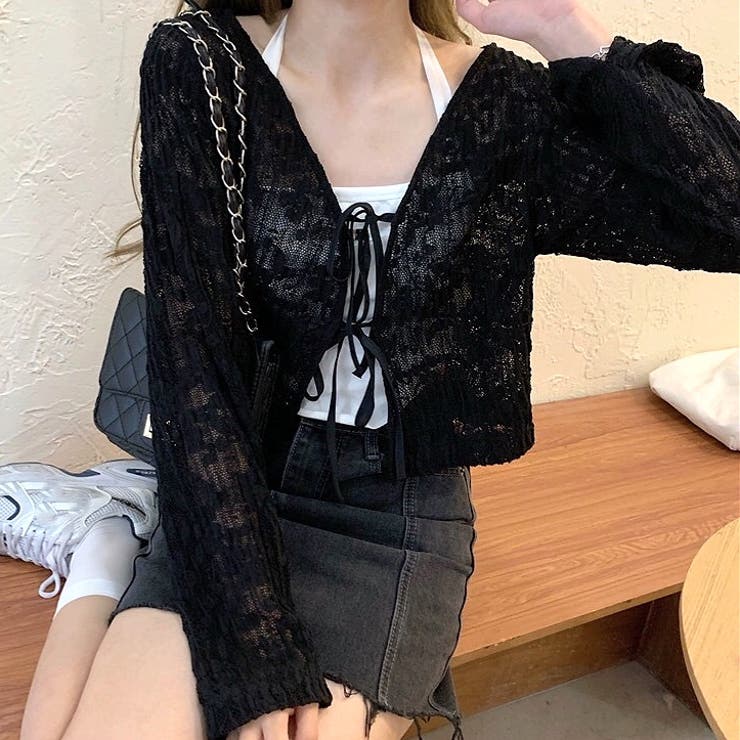 【美品】コーデ売り♡レースキャミオールインワン＆プリーツ シアーカーディガン セール】[MEISM by Re:EDIT][低身長/高身長サイズ有][2024SS