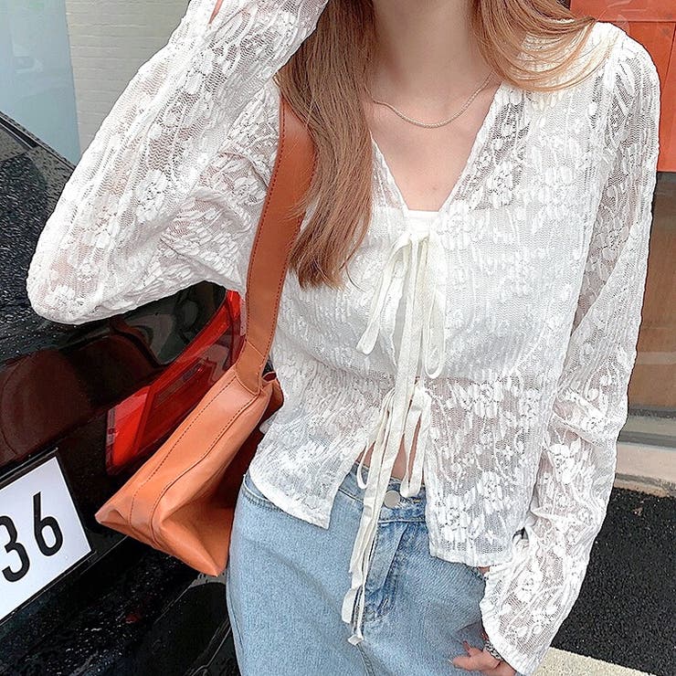 ホワイト | シアーレースカーディガン 春 夏 | SHEENA 