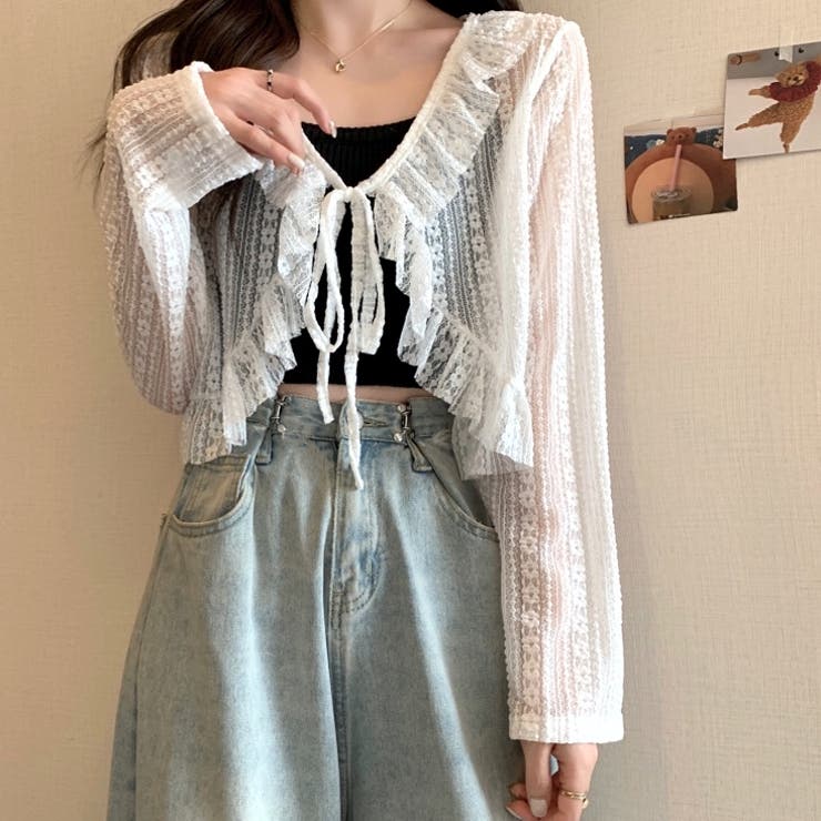 シアーレースフリルカーディガン 春 夏 | SHEENA  | 詳細画像3 