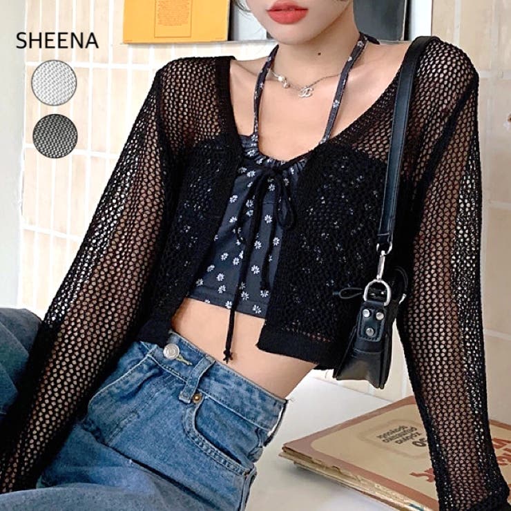 メッシュニットカーディガン 春 夏 | SHEENA  | 詳細画像1 